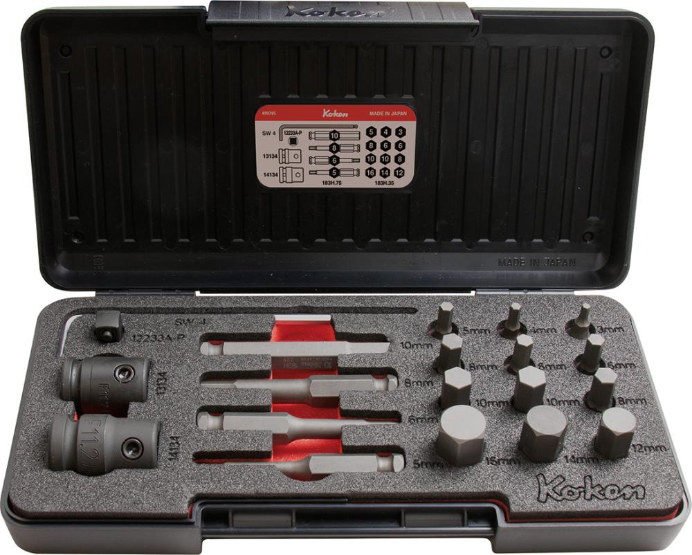 Kraft-Schraubendreher-Einsatz-Garnitur, modular mit 7/16"-Bits Produktbild img1 L