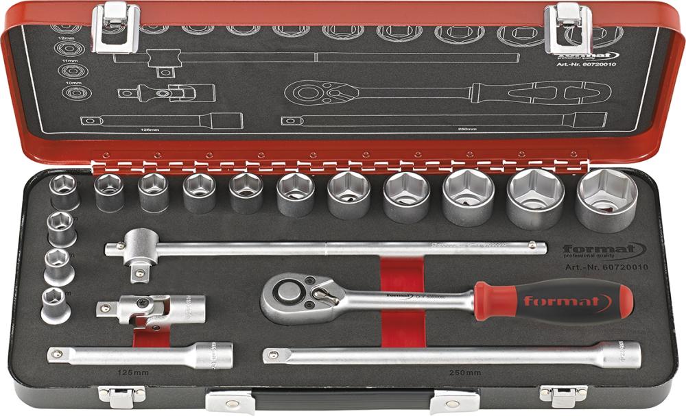 Steckschlüssel-Garnitur 1/2" 19-teilig FORMAT Produktbild img1 L