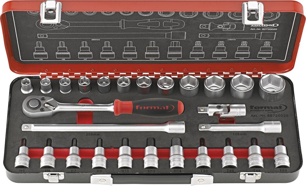 Steckschlüssel-Garnitur 1/2" 27-teilig FORMAT Produktbild img1 L