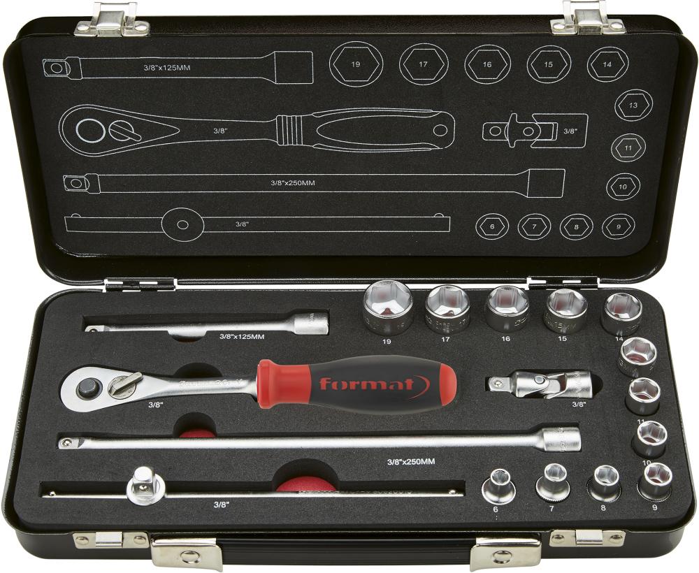 Steckschlüssel-Satz 3/8" 17-teilig FORMAT Produktbild img1 L