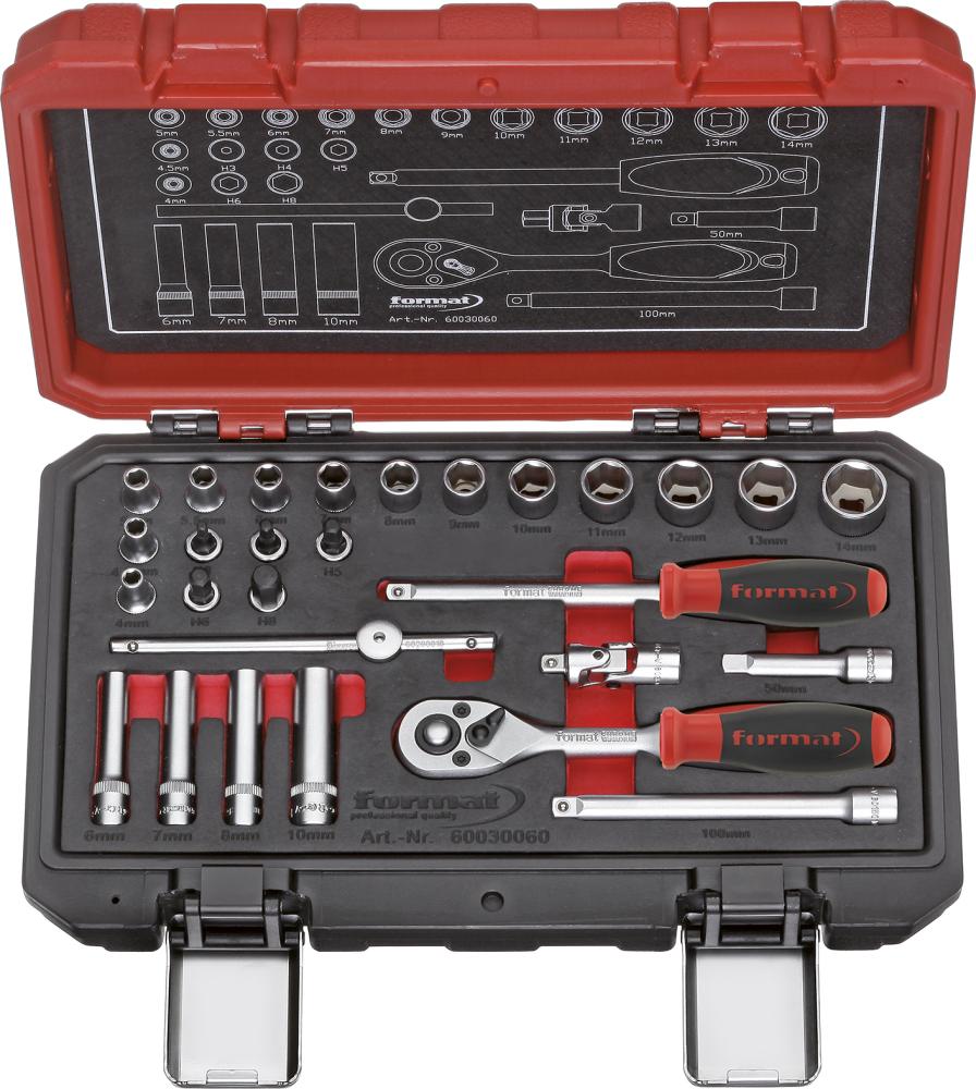 Steckschlüssel-Satz 1/4" 28-teilig in Kunststoffbox FORMAT Produktbild img1 L