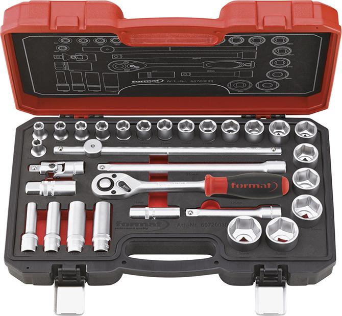 Steckschlüssel-Garnitur 1/2" 30-teilig FORMAT Produktbild img1 L