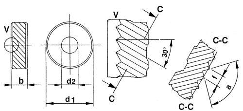Rändelrad, Form BR Spirale rechts (30°) Produktbild img2 L