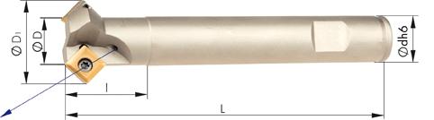 Fasenfräser 45Grad Z1 Innenkühlung D8mm für SOMT09 FORMAT Produktbild img1 L