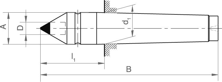 Feste Zentrierspitze, volle Spitze mit Hartmetall-Einsatz Produktbild img2 L