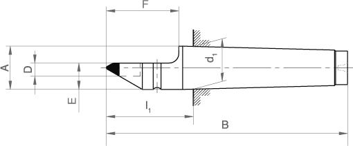 Feste Zentrierspitze, halbe Spitze mit Hartmetall-Einsatz Produktbild img2 L