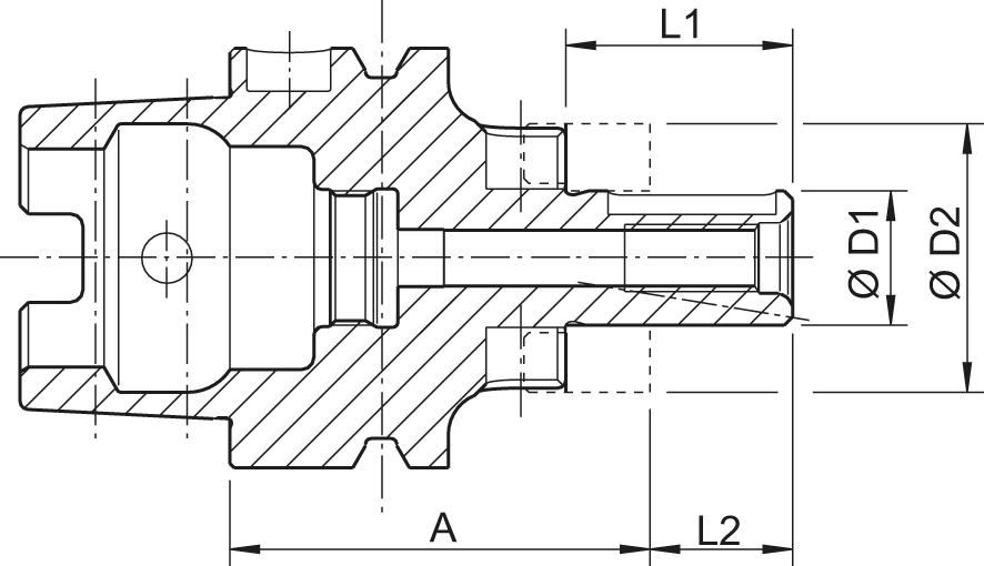 Kombi-Aufsteckfräsdorn, ISO 12164-1 (DIN 69893), Form A, HSK 63 Produktbild img2 L