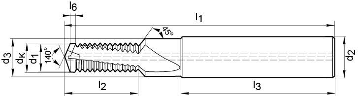 Bohrgewindefräser, DTMC SP, mit Innenkühlung, für Innengewinde Produktbild img2 L