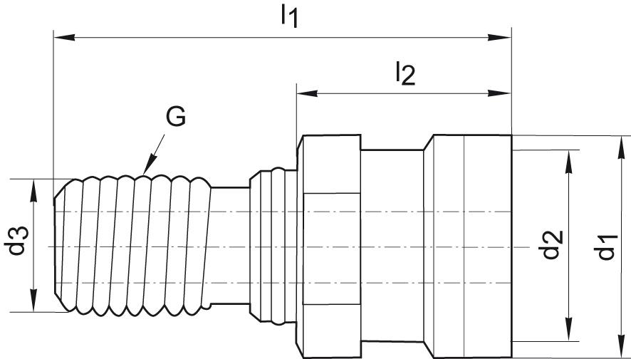 Anzugsbolzen Ott SK40-M16 mit Bohrgewinde FORMAT Produktbild img2 L