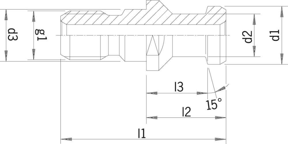 Anzugsbolzen, DIN 69872 A, mit Bohrung Produktbild img2 L
