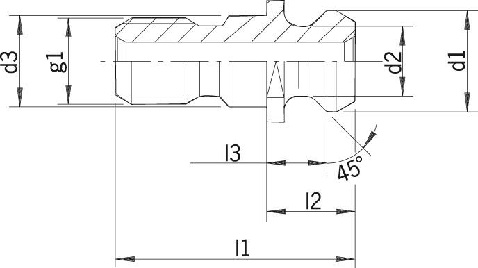 Anzugsbolzen, ISO 7388 B mit Durchgangsbohrung Produktbild img2 L