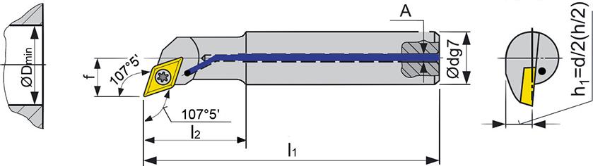 Bohrstangen-Set mit Innenkühlung, 107,5°, A..SDQCR/L, abgesetzter Schaft Produktbild img2 L