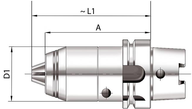 Kurzbohrfutter CNC DIN69893 Innenkühlung 1-16mm HSK 63 FORMAT Produktbild img3 L