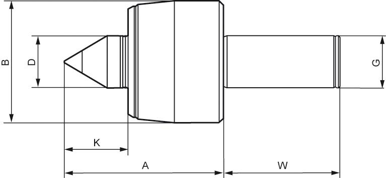 Körnerspitze mitlaufend K102HZA Zylinderschaft 20mm RÖHM Produktbild img2 L