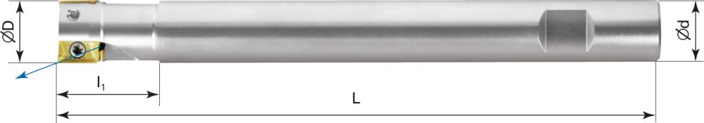 Schaftfräser mit Innenkühlung, 90°, extralang, zylindrisch Produktbild img2 L