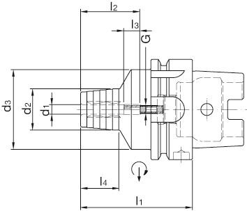 Hydro-Dehnspannfutter HSK 63, ISO 12164-1 (DIN 69893), Form A, mit Innenkühlung Produktbild img2 L