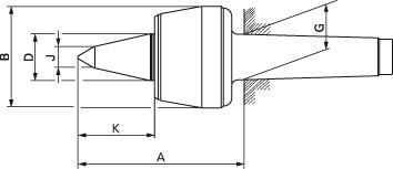 Körnerspitze mitlaufend 604HVL Gr.108 MK 4 RÖHM Produktbild img2 L