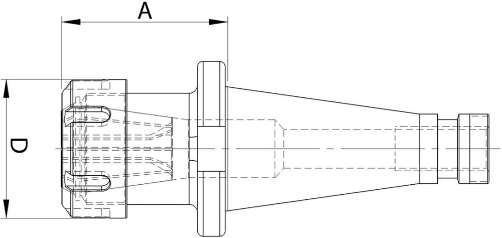 Spannzangenfutter ER, DIN 2080, Form A, SK 40 Produktbild img2 L