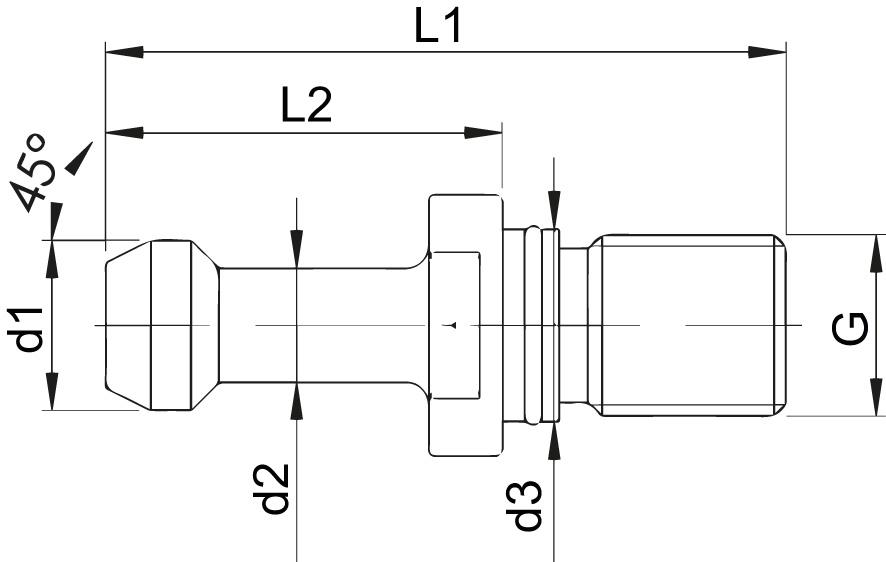 Anzugsbolzen HURCO/HAAS, ohne Bohrung Produktbild img2 L