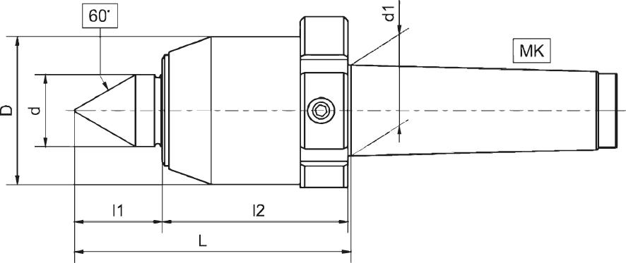 Körnerspitze mitlaufend 845 mit Abdrückmutter MK4CONZELLA Produktbild img2 L
