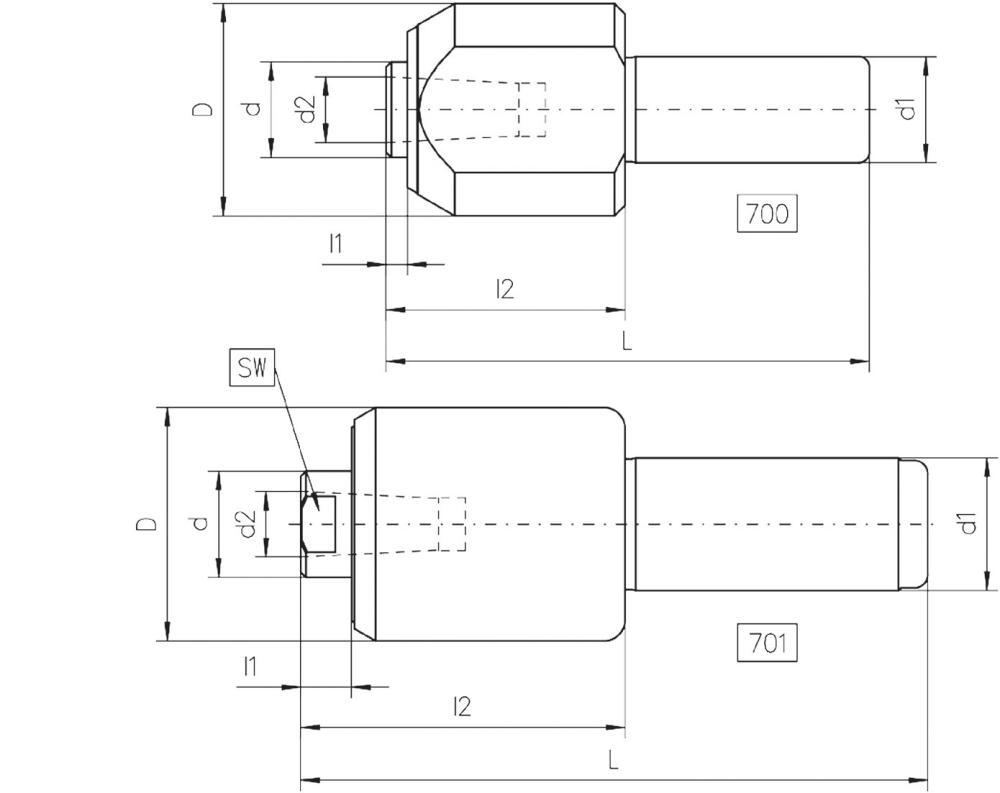 Körnerspitze mitlaufend 701 zylindrisch 20mm für ausw. Spitzen CONZELLA Produktbild img2 L