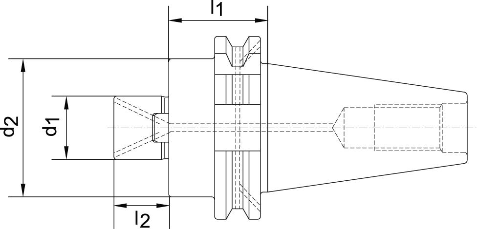 Messerkopfaufnahme, ISO 7388-1 (DIN 69871), Form AD, SK40 Produktbild img2 L
