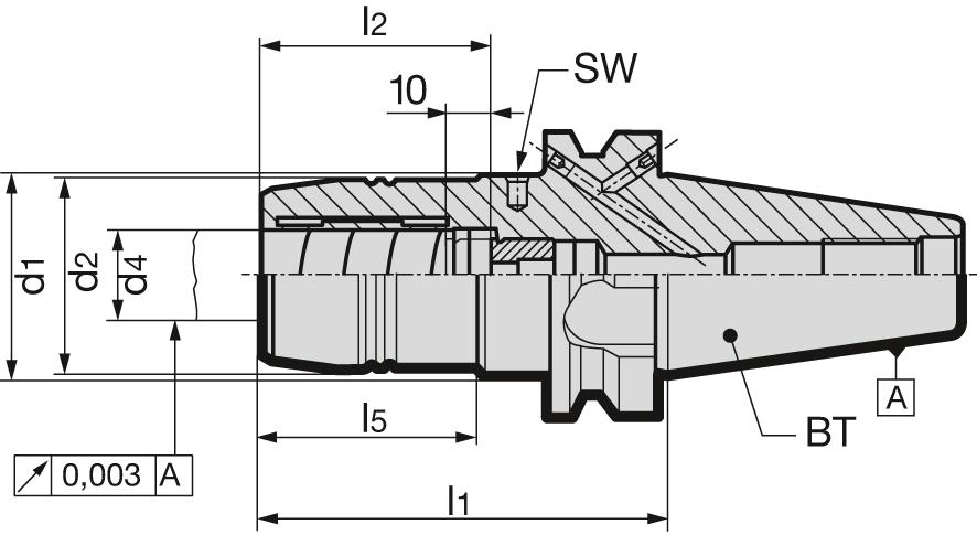 Hydrodehnspannfutter, Form AD/B, mit Innenkühlung Produktbild img2 L