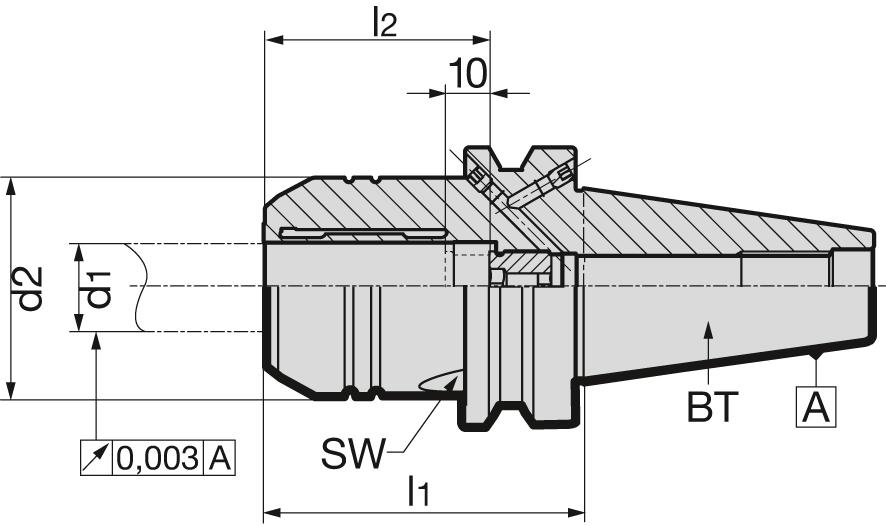 Hydrodehnspannfutter, Form AD/B, mit Innenkühlung Produktbild img2 L