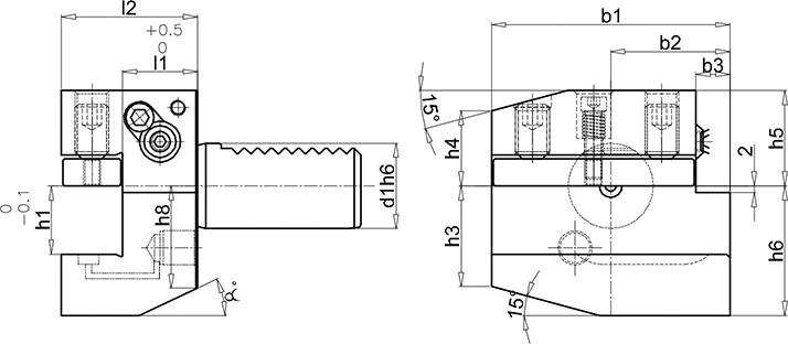 Form B1A, rechts, mit innerer Kühlmittelzufuhr Produktbild img3 L