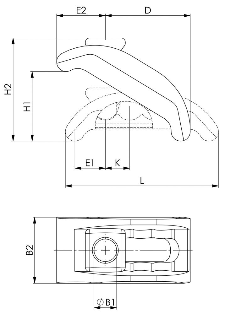 Spannpratze, kurz, stufenlos verstellbar Produktbild img2 L