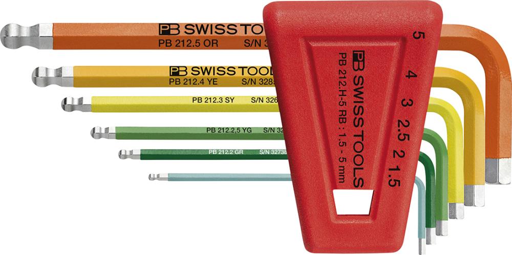 Winkelschraubendreher-Satz für Sechskant, mit Kugelkopf, Rainbow Produktbild img1 L