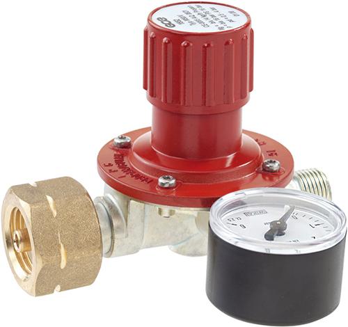 Regler für Propanflaschen5/11/33kg mit Manometer Gasdruck 0,5-4bar GCE Produktbild img1 L