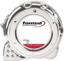 Taschenbandmaß verchromt 5mx19mm weiß FORMAT Produktbild