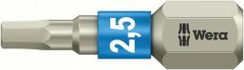 Bit rostfrei 1/4" DIN 3126 C6,3 Innensechskant 2,5x25mm Wera Produktbild