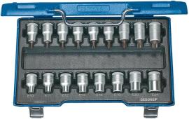 Stecknuss-Satz 1/2" T20 bis T60 und E10 bis E24 17-teilig Gedore Produktbild