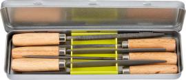 Schlüsselfeilensatz 100mm6tlg., Hieb 2 m. Holzheftin Metallbox FORTIS Produktbild