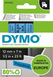 Schriftband D1 45016 schwarz/blau 12mmx7m DYMO Produktbild