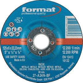 Schruppscheibe gekröpft für V2A 125x6mm FORMAT Produktbild