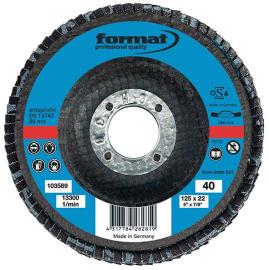 Fächerschleifscheibe, Zirkonkorund, Ø 115 mm, 12° gewölbt Produktbild
