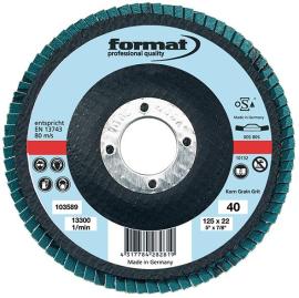 Fächerschleifscheibe für die Edelstahlbearbeitung, Zirkonkorund, Ø 115 mm, 6° ge Produktbild