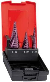 Stufenbohrer-Set HSS TiAlN spiralgenutet 4-30mm FORMAT Produktbild