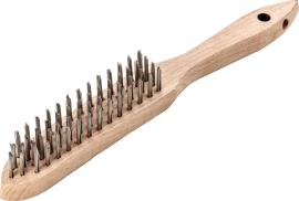 Handdrahtbürste V4A glatt 4-reihig 0,3mm Lessmann Produktbild