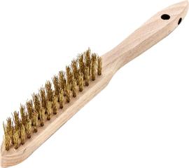 Handdrahtbürste Messing gewellt 0,35mm 3-reihig Lessmann Produktbild