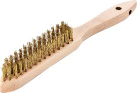 Handdrahtbürste Messing gewellt 0,35mm 4-reihig Lessmann Produktbild