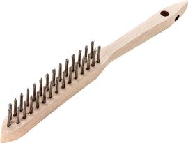 Handdrahtbürste Stahl glatt 0,35mm 2-reihig Lessmann Produktbild