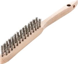 Handdrahtbürste rostfrei gewellt 0,35mm 2-reihig Lessmann Produktbild