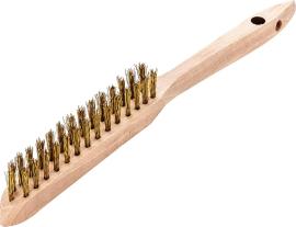 Handdrahtbürste Messing gewellt 0,35mm 2-reihig Lessmann Produktbild