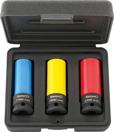 Kraft-Steckschlüssel-Einsatz-Garnitur 1/2", mit Kunststoffhülse Produktbild