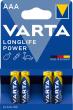 Batterie LONGLIFE VARTA Power AAA 4er Blister Produktbild