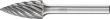 Frässtift HM Spitzbogenform 1225 rostfrei 6mm 12x25mm Pferd Produktbild img1 S